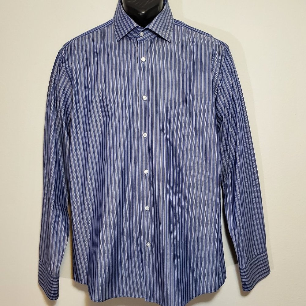 Hugo Boss Dress Shirt Button sz 17 43 Mens EUC!